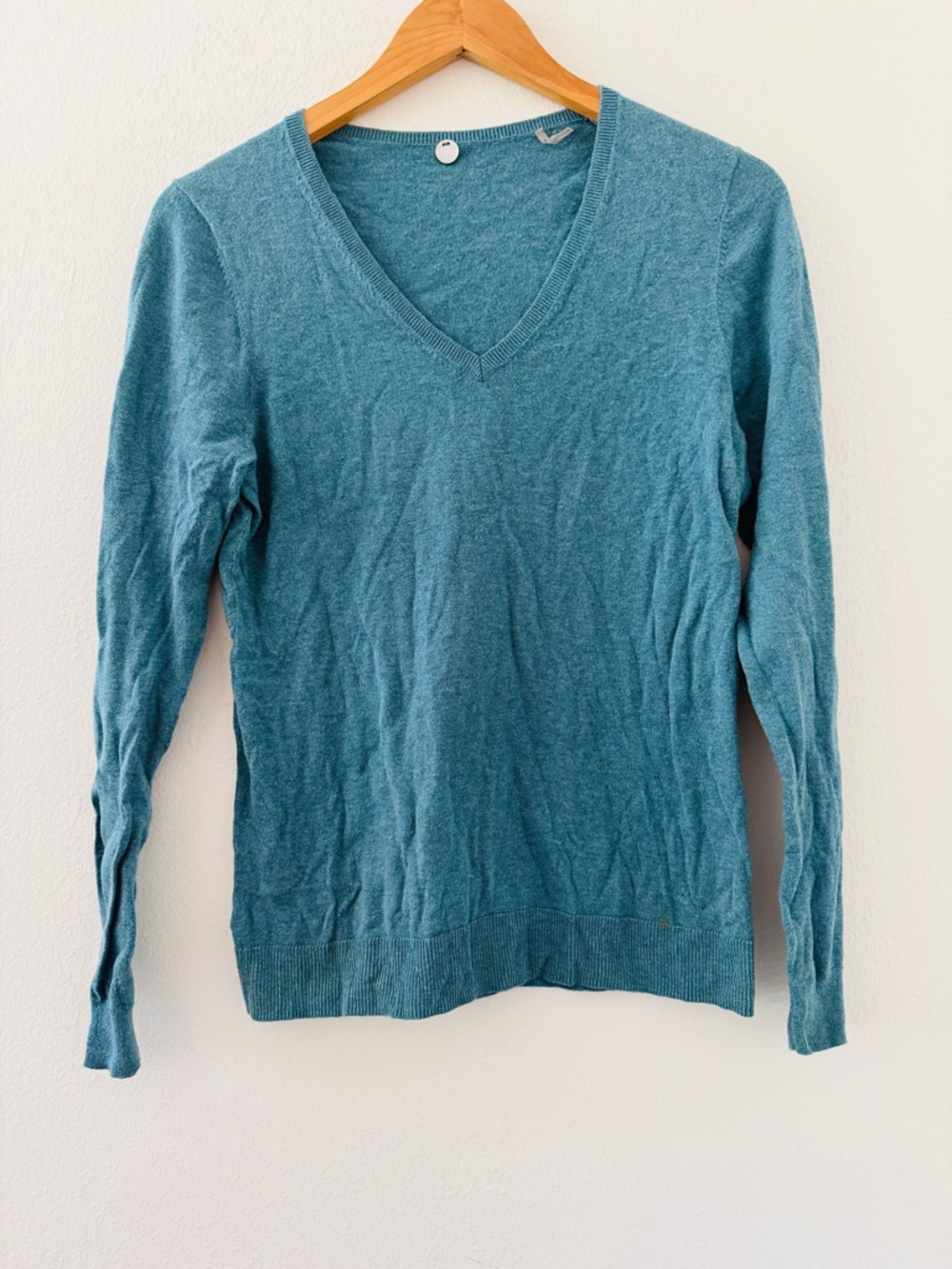 Margaret O’Leary Blue V Neck Sweater